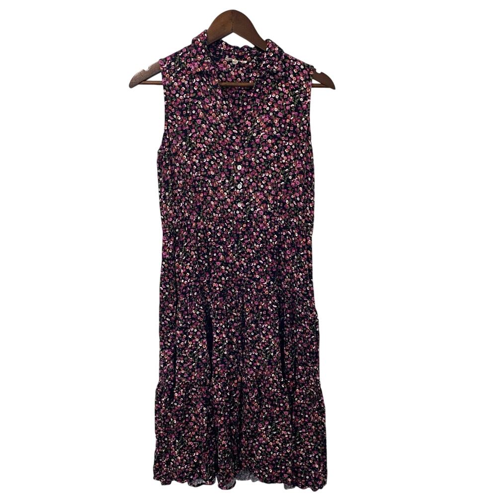 Jane & Delancey Ditsy Floral Midi Dress Small Sleeveless